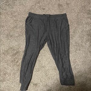 Maurices Gray Track Pants with Elastic Waistband and Tapered Leg